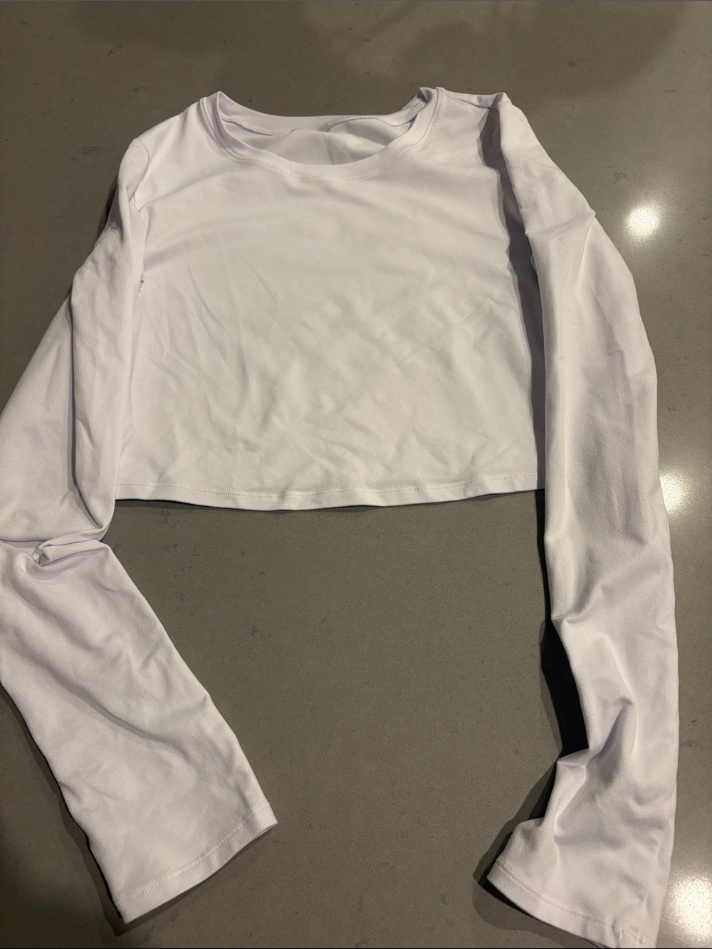 Alo White Long-Sleeve Cropped Top XS